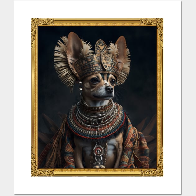 Chihuahua - Aztec King (Framed) Wall Art by HUH? Designs